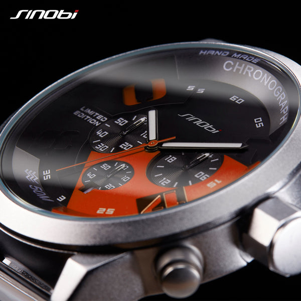 SINOBI Sporty Fast & Furious Design Inspired Chrono Quartz Watch