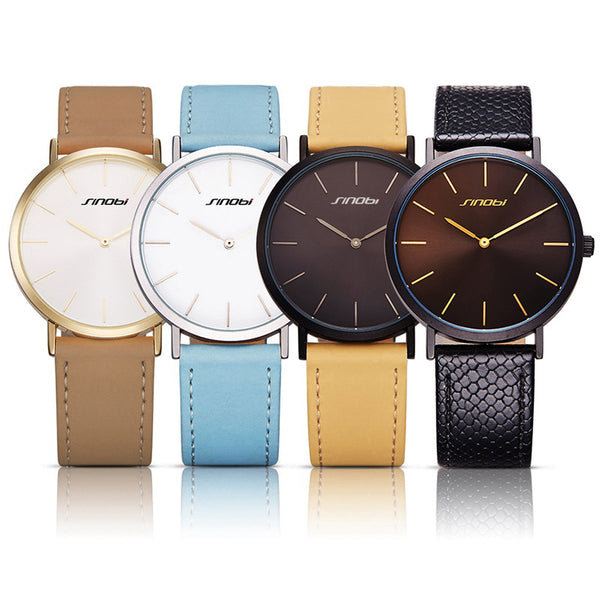 SINOBI Ladies Leather Luxury Geneva Quartz