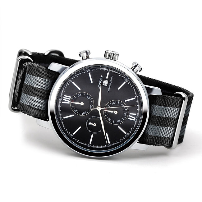 SINOBI James Bond Inspired Design Sports Chronograph Geneva Quartz