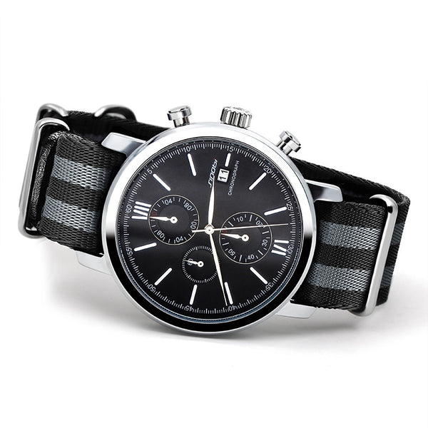 SINOBI James Bond Inspired Design Sports Chronograph Geneva Quartz