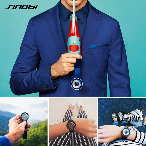 SINOBI Ultra-thin Creative Dial Mesh Strap Quartz Watch