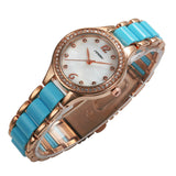 SINOBI Women Elegant Blue Ocean Bracelet Watch with Crystal