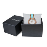 SINOBI Women Elegant Blue Ocean Bracelet Watch with Crystal