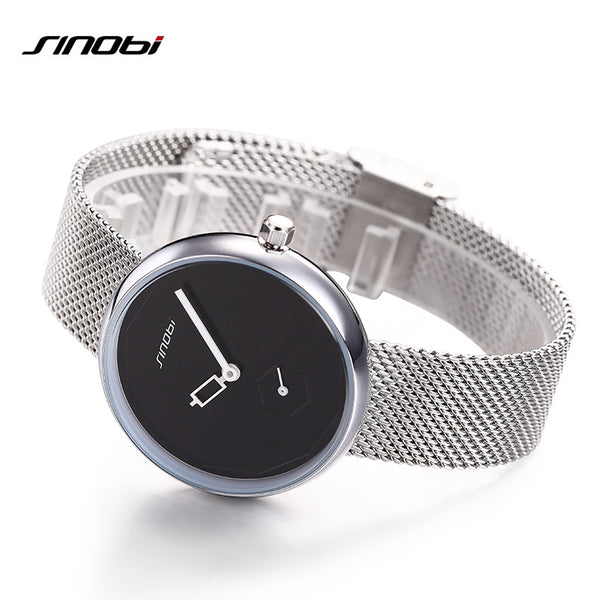 SINOBI Women Luxury Silver Fashion Bracelet Watch