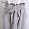 Simplee Apparel OL chiffon high waist harem pants Women stringyselvedge summer style casual pants female 2016 New black trousers