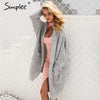 Simplee Casual knitting long cardigan female Loose kimono cardigan knitted jumper 2017 warm winter sweater women cardigan