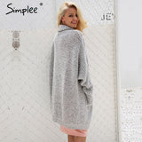 Simplee Casual knitting long cardigan female Loose kimono cardigan knitted jumper 2017 warm winter sweater women cardigan