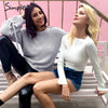 Simplee Casual o neck knitted sweater women jumper Lace up sleeve knitting pull femme 2017 autumn winter sweater pullover female