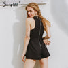 Simplee Halter elegant jumpsuit romper 2017 Hollow out embroidery playsuit for women deep v overalls short leotard
