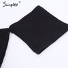 Simplee Halter lace up sexy sweater top tees Women off shoulder slim summer crop top Casual hollow out streewear female tops
