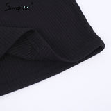 Simplee Halter lace up sexy sweater top tees Women off shoulder slim summer crop top Casual hollow out streewear female tops