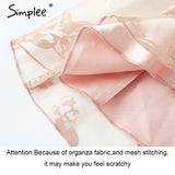 Simplee Off shoulder flower mesh summer dress women Elegant high waist backless mini dress 2017 Fashion strapless party dresses