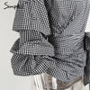 Simplee Ruffled off shoulder white blouse shirt Autumn sexy ruched sleeve cool blouse Women waist tie cotton top tees blusas