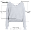 Simplee Sexy backless knitting pullover Fashion lace up autumn winter sweater women tops Casual hollow out jumper pull femme