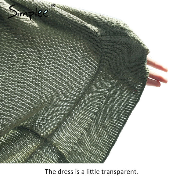 Simplee Sexy off shoulder knitting sweater dress women Elegant ruffle sash short dress Casual long sleeve autumn winter dress