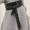 Simplee Sexy pu leather black belts cummerbunds Wrap around tie wide waistband belt corset Bodycon elegant cummerbund for women