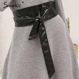 Simplee Sexy pu leather black belts cummerbunds Wrap around tie wide waistband belt corset Bodycon elegant cummerbund for women