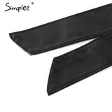 Simplee Sexy pu leather black belts cummerbunds Wrap around tie wide waistband belt corset Bodycon elegant cummerbund for women