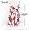 Simplee Summer beach boho floral print overalls Backless sexy bodysuit women jumpsuit romper Club white chiffon playsuit leotard
