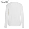 Simplee V neck cross knitting winter sweater women Fashion down sleeve pullover female New 2017 autumn winter casual jumper