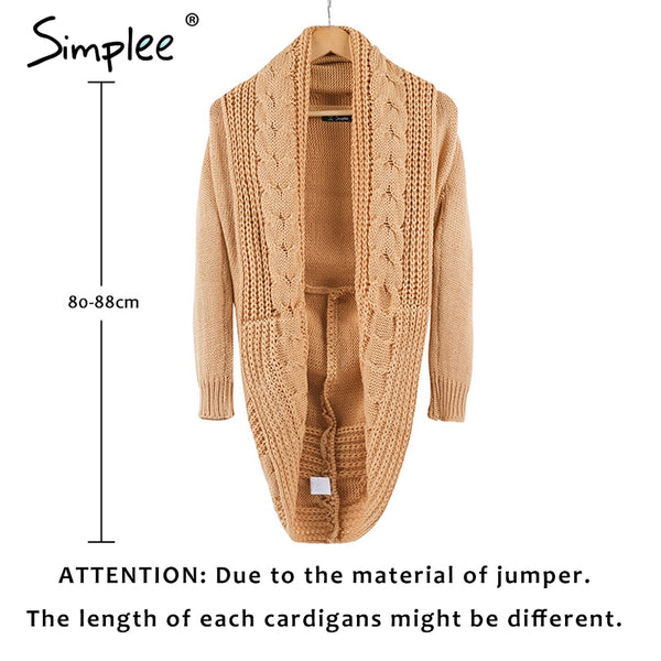 Simplee Winter shrug knitted sweater cardigan Women elegant autumn white cardigan Female turn down collar sweater cardigan 2017