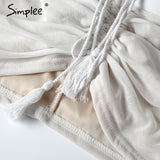 Simplee off shoulder mesh tank top tees Women black short sleeve bustier crop top Sexy club white tops tassel female camisole