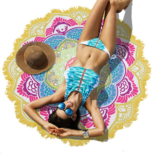 Lotus Geometric Beach Towel