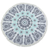 Blue Flowers Mandala Beach Towel - ilovealma