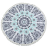 Blue Flowers Mandala Beach Towel - ilovealma