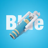 Portable Mini Folding Mobile Phone Wired self Selfie Sticks For iphone Samsung Built-in Shutter Camera Monopod Tripod Cloth Bag