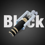 Portable Mini Folding Mobile Phone Wired self Selfie Sticks For iphone Samsung Built-in Shutter Camera Monopod Tripod Cloth Bag