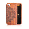 7 Plus Genuine Wood Phone Cases For iPhone 5 5s SE 6 6s 7 Plus Case Retro relief Carving Skull Embossed Wooden Cover Top Quality - ilovealma