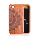 7 Plus Genuine Wood Phone Cases For iPhone 5 5s SE 6 6s 7 Plus Case Retro relief Carving Skull Embossed Wooden Cover Top Quality - ilovealma