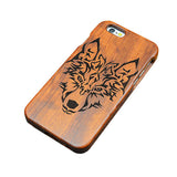 7 Plus Genuine Wood Phone Cases For iPhone 5 5s SE 6 6s 7 Plus Case Retro relief Carving Skull Embossed Wooden Cover Top Quality - ilovealma