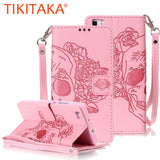 Wallet Leather Flip For Huawei P8 P9 Lite G9 Case Luxury 3D Embossed Skull Pattern Phone Cases With Card Holder Shell Capa Cover