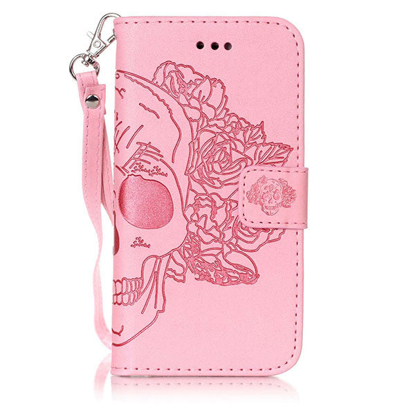 Wallet Leather Flip For Huawei P8 P9 Lite G9 Case Luxury 3D Embossed Skull Pattern Phone Cases With Card Holder Shell Capa Cover