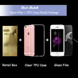 6s HD Clear Premium Tempered Glass Screen Protector for Iphone 5 5s SE 6 6s Plus Toughened Protective Film + Phone Case package - ilovealma