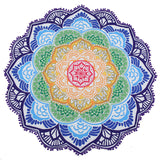 Beach towel Tassel Indian Mandala tablecloth Totem Lotus Printing Beach Towels Yoga Mat Sun block Round Bikini Cover-Up Blanket - ilovealma