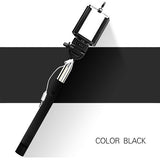 22-100cm Portable Extendable Handheld Monopod Audio Cable Wired Palo Selfie Stick Self-Pole Artifact For Iphone Samsung Android - ilovealma