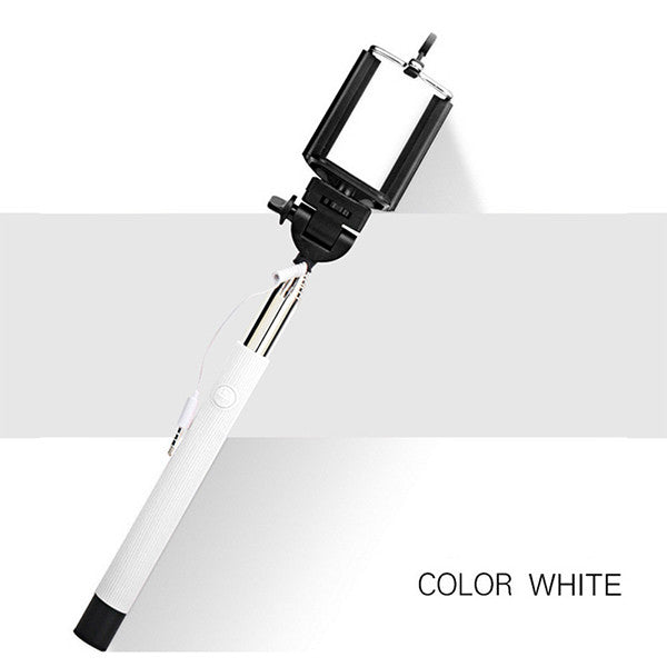 22-100cm Portable Extendable Handheld Monopod Audio Cable Wired Palo Selfie Stick Self-Pole Artifact For Iphone Samsung Android - ilovealma