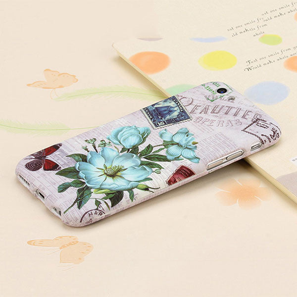 3D Embossed Matte 360 Full Body Protection Case For iPhone 6 6s Plus Cover Fashion Flower Frosted Funda Shell + Tempered Glass - ilovealma