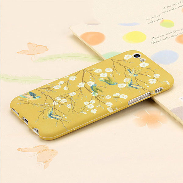 3D Embossed Matte 360 Full Body Protection Case For iPhone 6 6s Plus Cover Fashion Flower Frosted Funda Shell + Tempered Glass - ilovealma