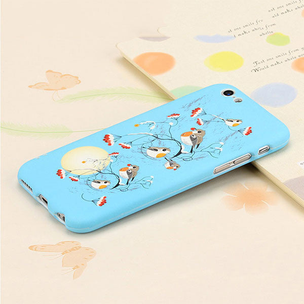 3D Embossed Matte 360 Full Body Protection Case For iPhone 6 6s Plus Cover Fashion Flower Frosted Funda Shell + Tempered Glass - ilovealma