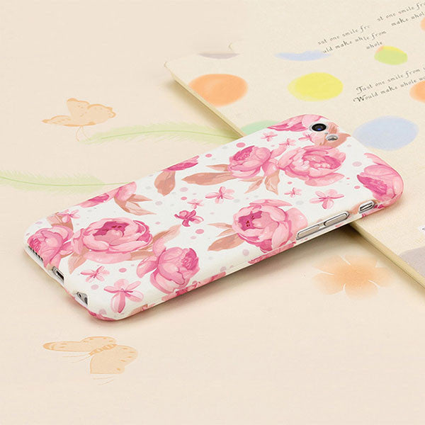 3D Embossed Matte 360 Full Body Protection Case For iPhone 6 6s Plus Cover Fashion Flower Frosted Funda Shell + Tempered Glass - ilovealma