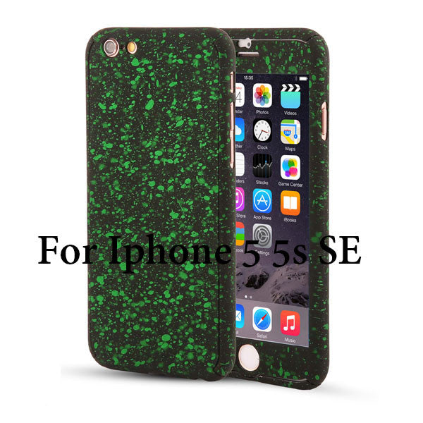 3D Stars 360 Case For iPhone 5 5s SE 6 6S 7 Plus Ultra Slim Hard Frosted Full Body Cover Coverage Of 360 Degree Clear Glass Film - ilovealma