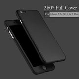 6 6s 7 Plus 360 Case Full Body Coque Phone Cases for iPhone 5 5s SE 6 6S 7 Plus Hard PC Protective Cover Free Clear Screen Film - ilovealma