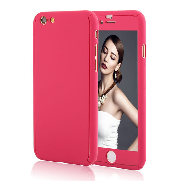 6 6s 7 Plus 360 Case Full Body Coque Phone Cases for iPhone 5 5s SE 6 6S 7 Plus Hard PC Protective Cover Free Clear Screen Film - ilovealma