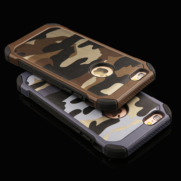 6s 2 in 1 Army Camouflage Phone Cases For iphone 4 4s 5 5s SE 6 6s Plus Armor Case Fashion Hybrid Hard PC + Soft TPU Cover Funda - ilovealma