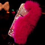 7 Luxury Fur Hair Phone Cases For iPhone 7 6 6s Plus Case Fashion DIY Bling Diamond Cartoon Fox Plush Hard PC Back Cover Fundas - ilovealma