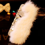 7 Luxury Fur Hair Phone Cases For iPhone 7 6 6s Plus Case Fashion DIY Bling Diamond Cartoon Fox Plush Hard PC Back Cover Fundas - ilovealma